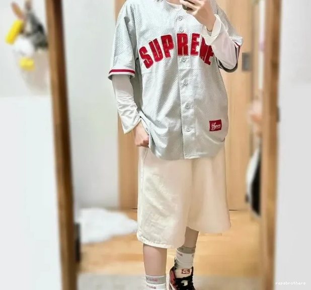 short BASEBALL ULTRASUDE baseball MESH mesh JERSEY suede sleeved 24SS 0729
